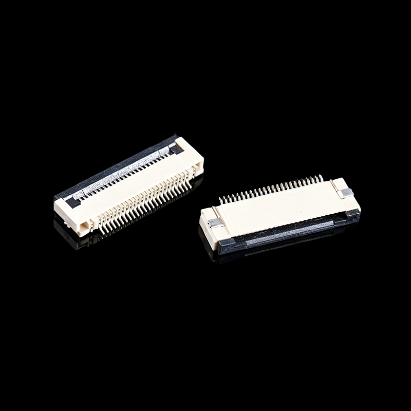 TS-Q002108 0.5mm 피치, 플립락 수평형, 하단 접점(높이 2.0mm), 24핀 FPC/FFC 커넥터