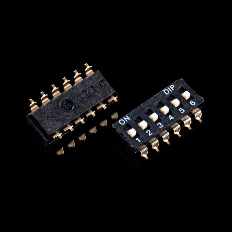 DIP 스위치 TS-U001028, KM-2.54-6P, 검정색, SMD
