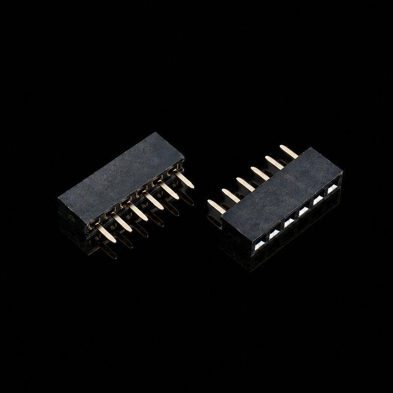 TS-Q005390 2.0mm 피치 단일 행 직선형 암 헤더, 1 x 6핀, U자형